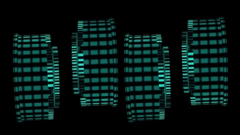 Four blue gears rotating on black background Stock Footage 71157136
