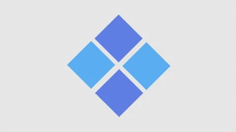 Four Blue Squares Geometric Loading Animation Stock Footage 340452117