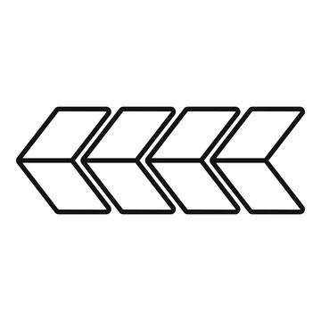 Four bold arrows pointing left in a minimalist graphic design Stock Illustration