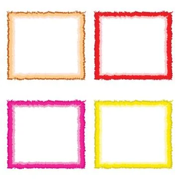 Four borders in multiple colors vector set Stock Illustration