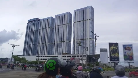 Four Building Looking From the Traffic Light Stock Footage 221166620