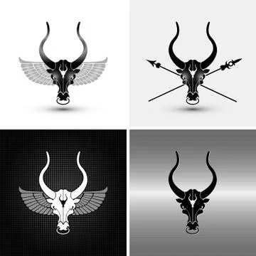 Four bulls Stock Illustration