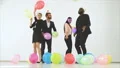 The four business people dancing with balloons. slow motion 4k or 4k+ Resolution