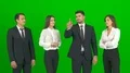 The four business people discuss on the green background 4k or 4k+ Resolution