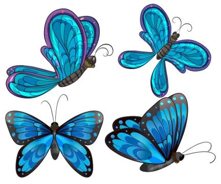 Four butterflies Illustrazione stock