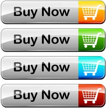 Four buy buttons Illustrazione stock