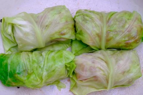 Four cabbage rolls Stock Photos