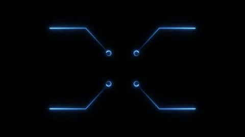 Four callout Hud elements Neon line animation Isolated on Black Background Stock Footage 321194057