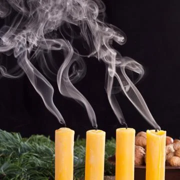Four candles Foto stock