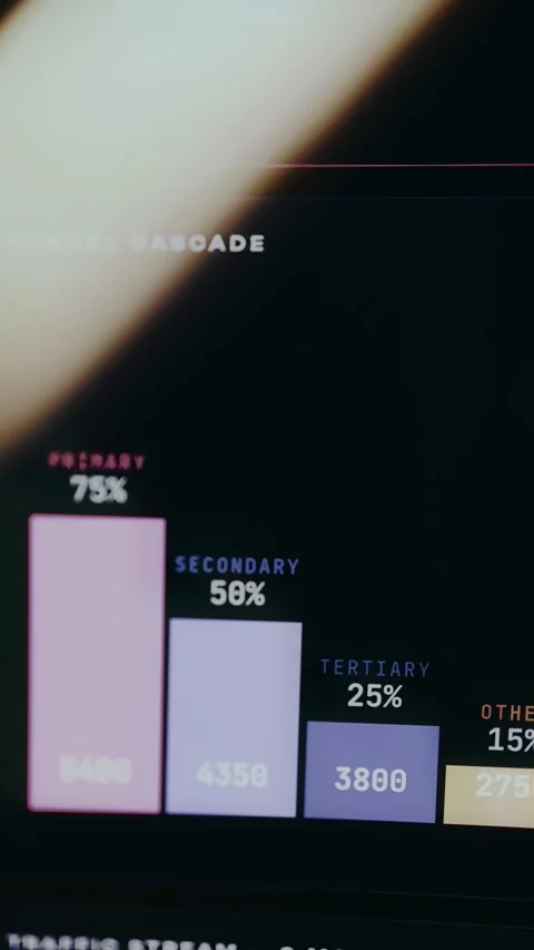 Four-category bar chart showing Primary, Secondary, Tertiary, and Other data Stock Footage 334470981