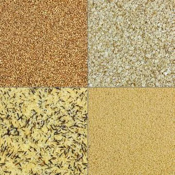 Four cereal backgrounds Stock Photos