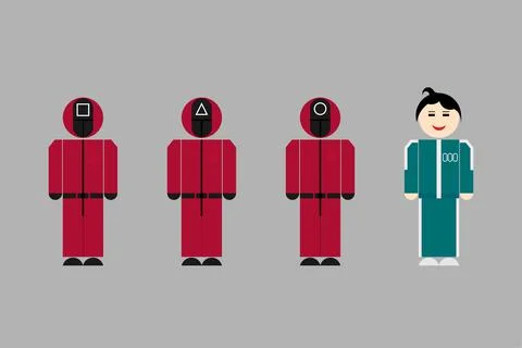 Four characters people Stock Illustration