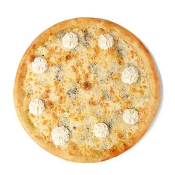 Four cheese pizza. The composition includes four types of cheese: Dor blue, p Stock Photos