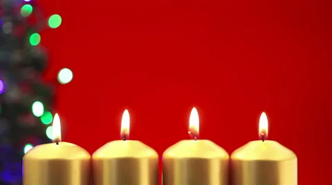 Four christmas candles for advent Stock-Footage 30964874