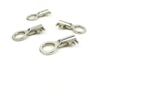 Four chrome keys on a white background Stock Photos