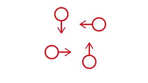 Four circular directional arrow icons animation isolated on white background Stock Footage 335121172