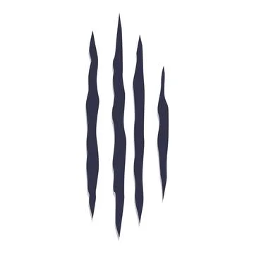 Four claw marks slashing through background leaving damage Stock Illustration