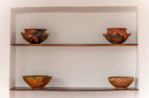 Four clay pots Foto stock