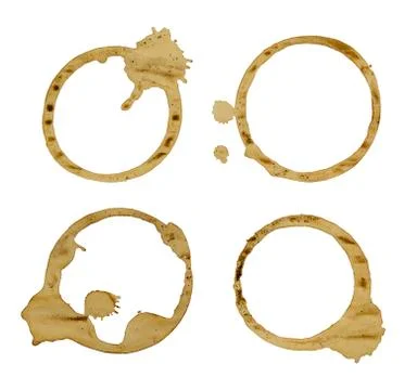 Four coffee stains Stock Photos
