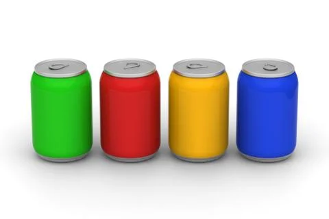 Four color of cans Stock Illustration