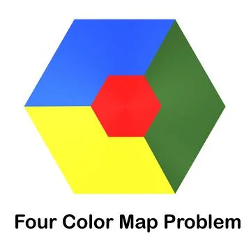 Four Color Map Problem concept 스톡 일러스트