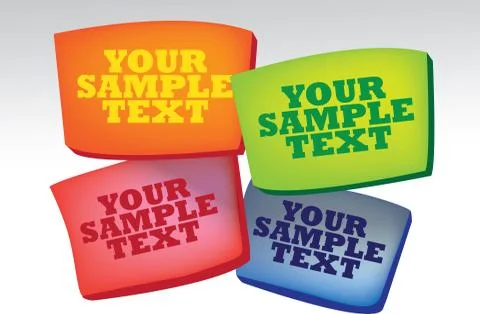 Four Color Text Box Layout Background Vector Design Stock Illustration