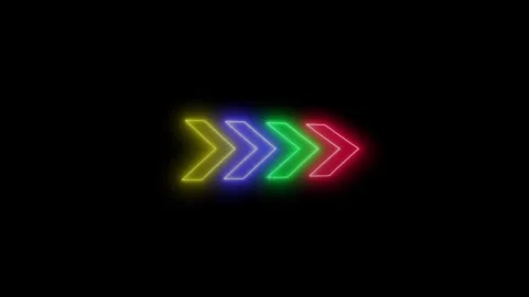 Four colored arrows moving forward motion Stock Footage 328385512