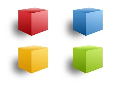 Four colored boxes Fotos Stock