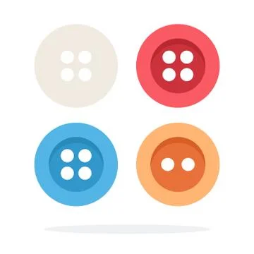 Four colored buttons flat isolated Stock Illustration