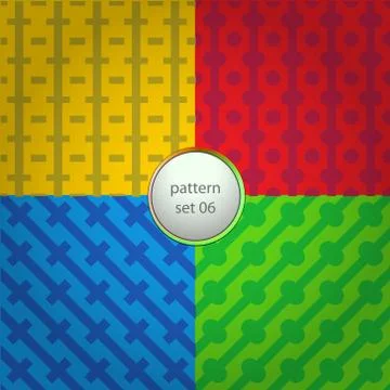 Four colored fabric tile vector pattern set background Stock Illustration