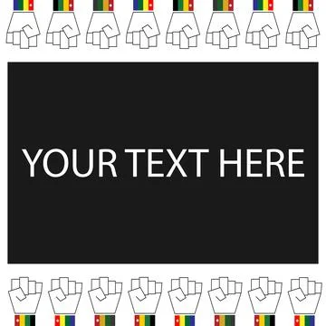 Four colored hands with caption Stock Illustration