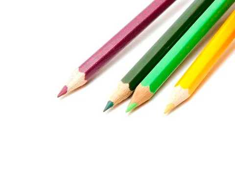Four colored pencil Stock Photos