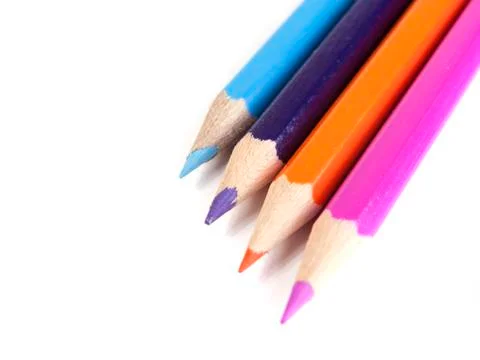 Four colored pencil Stock Photos