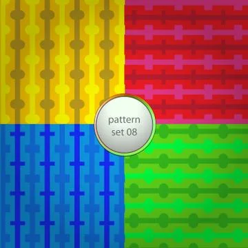 Four colored trendy textile vector pattern set background Stock Illustration