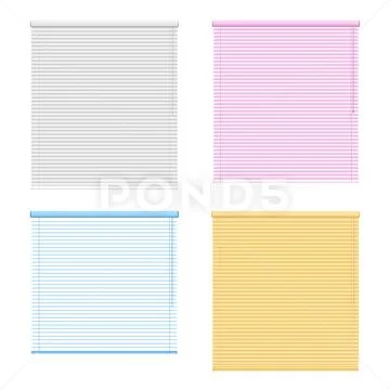 Four Colored Window Roller Shutters Set Stock Illustration