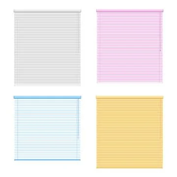 Four Colored Window Roller Shutters Set Illustrazione stock