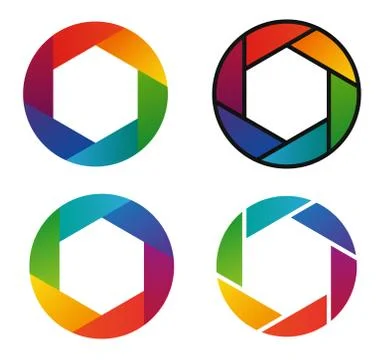 Four colorful circle (spectrum) rainbow icons Stock Illustration