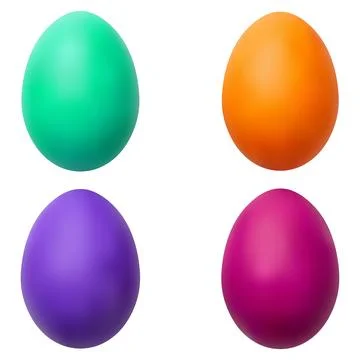 Four colorful easter eggs isolated on white background Иллюстрация