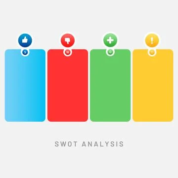 Four colorful elements Concept of SWOT-analysis template Stock Illustration