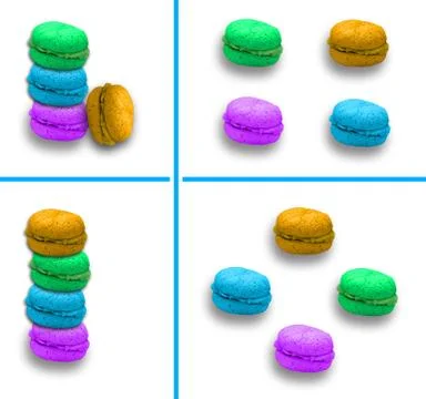 Four colorful macrons Stock Illustration