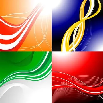 Four colourful abstract backgrounds with waves and gradient Four colourful... Foto stock