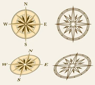 Four compasses Иллюстрация
