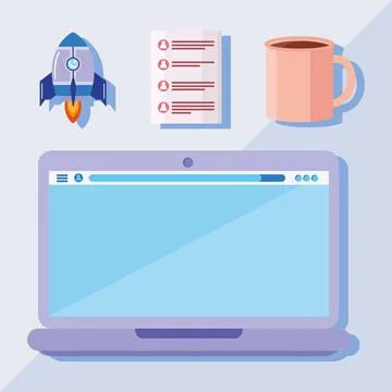 Four computers technology icons Illustrazione stock