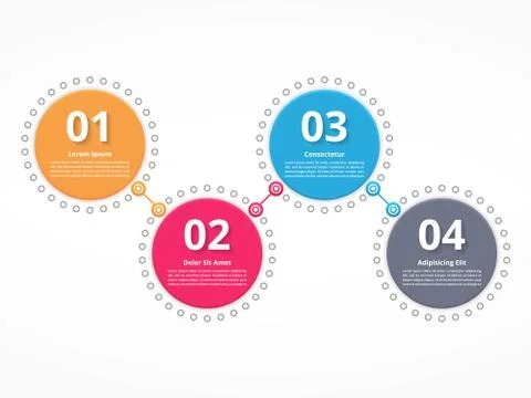 Four Connected Circles Stock Illustration