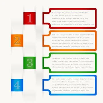 Four consecutive frame elements with lots of room for text and descriptions. Stock Illustration
