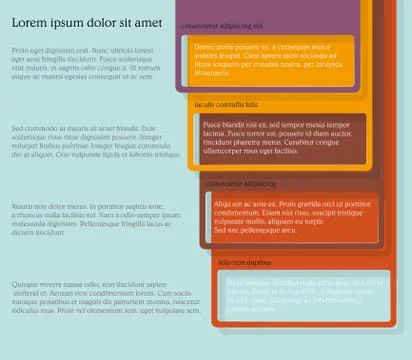 Four consecutive frame elements with lots of room for text and descriptions. Stock Illustration