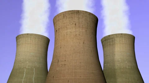 Four Cooling Towers Stock Footage 37725786