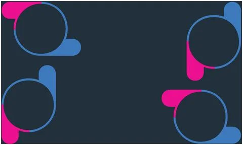 Four corner circle on dark background Stock Illustration