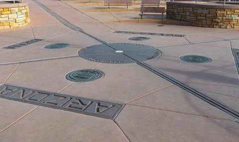 Four Corners Monument, Border of the State of Utah, Colorado, New Mexico, a.. Stock Photos