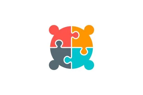 Four Creative People Connectivity Logo Ilustração Stock